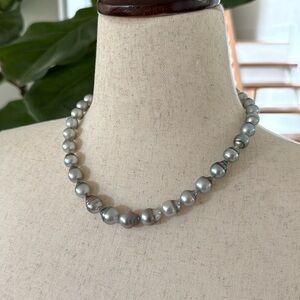 NA HOKU Silver Tahitian Baroque Pearls (8-10mm) UNWORN